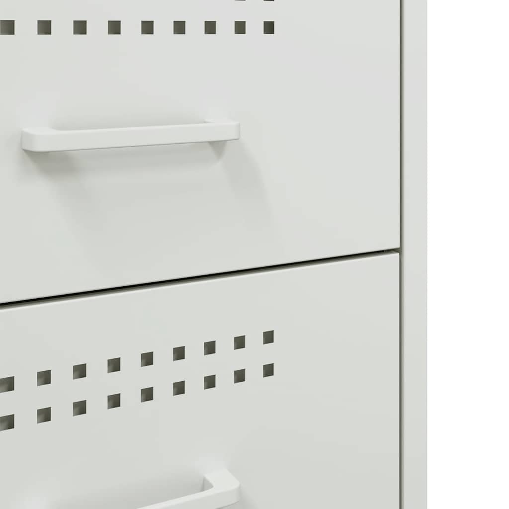 Mesas de cabeceira 2 pcs 36x39x50,5 cm aço branco