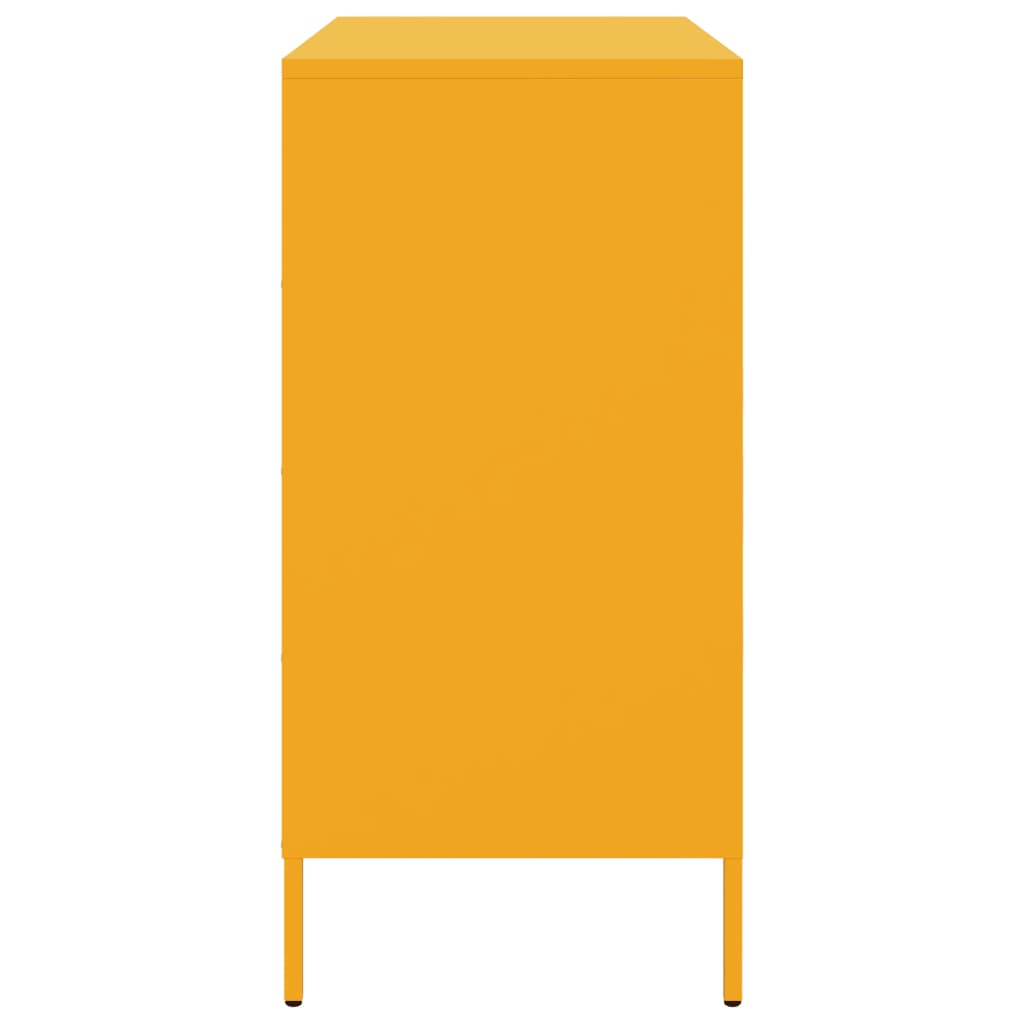 Aparador 68x39x79 cm aço amarelo mostarda