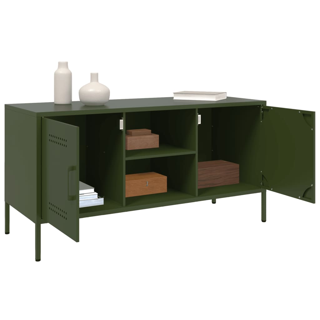Móvel de TV 100,5x39x50,5 aço verde-azeitona