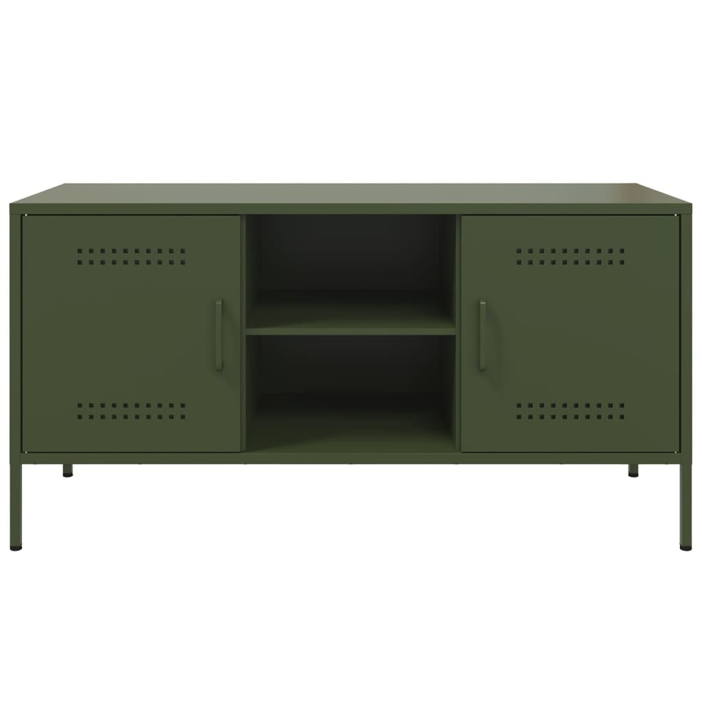 Móvel de TV 100,5x39x50,5 aço verde-azeitona