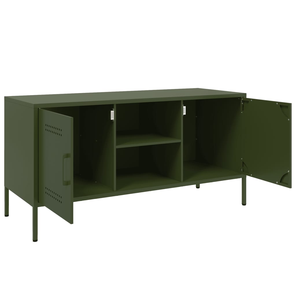 Móvel de TV 100,5x39x50,5 aço verde-azeitona