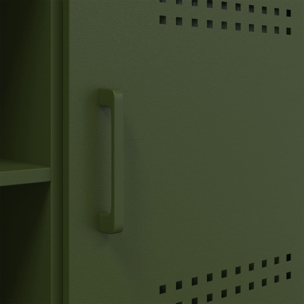 Móvel de TV 100,5x39x50,5 aço verde-azeitona