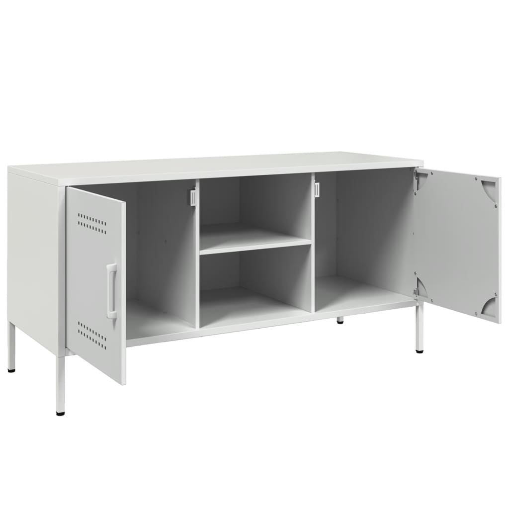 Móvel de TV 100,5x39x50,5 cm aço branco