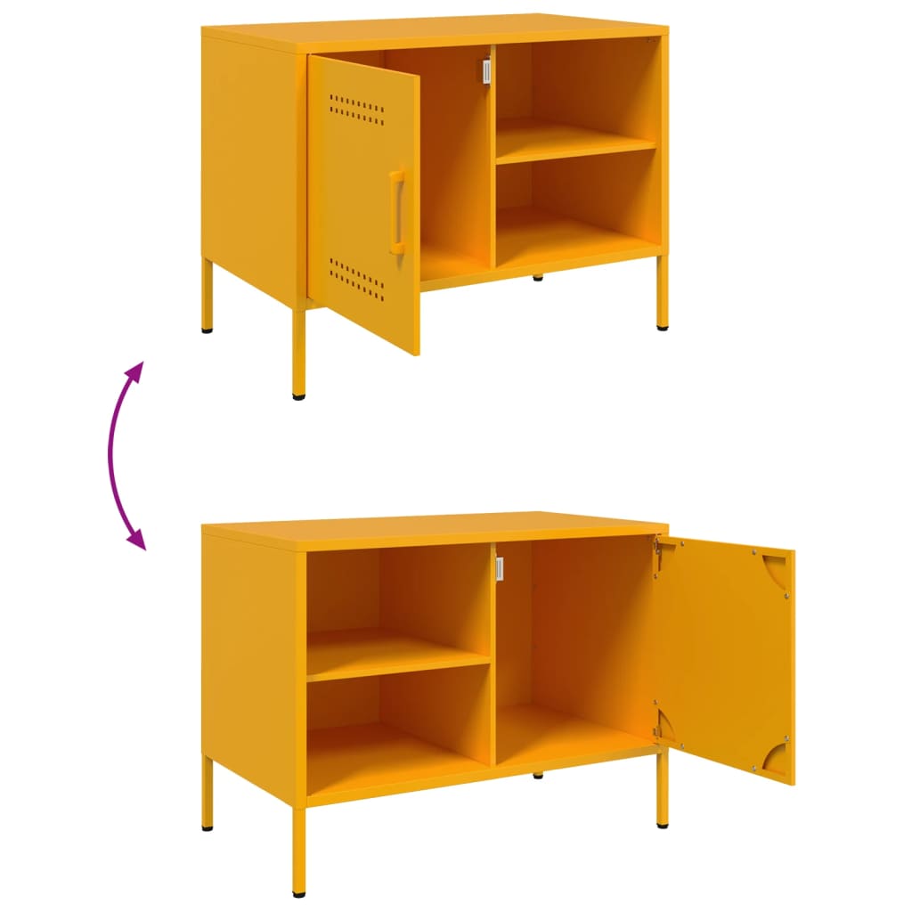 Móvel de TV 68x39x50,5 cm aço amarelo mostarda