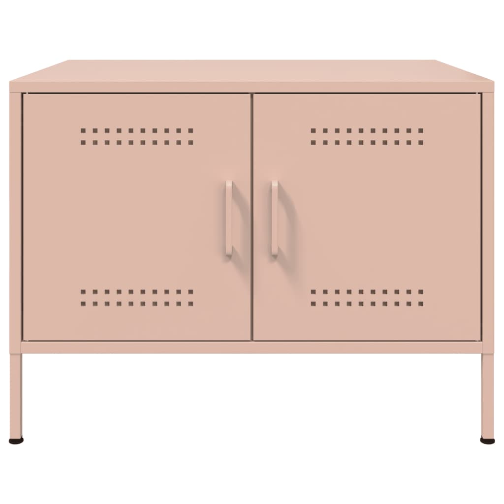 Mesa de centro 68x50x50,5 cm aço rosa