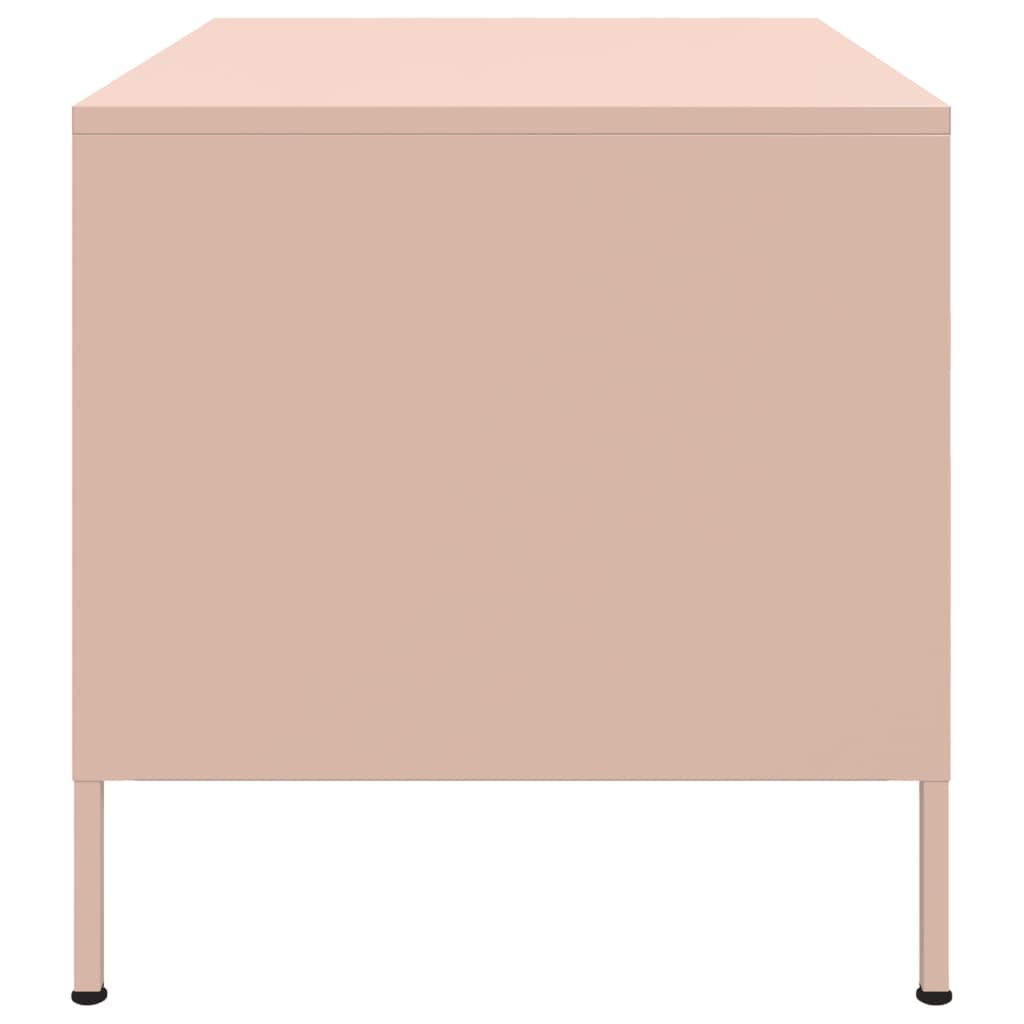 Mesa de centro 68x50x50,5 cm aço rosa