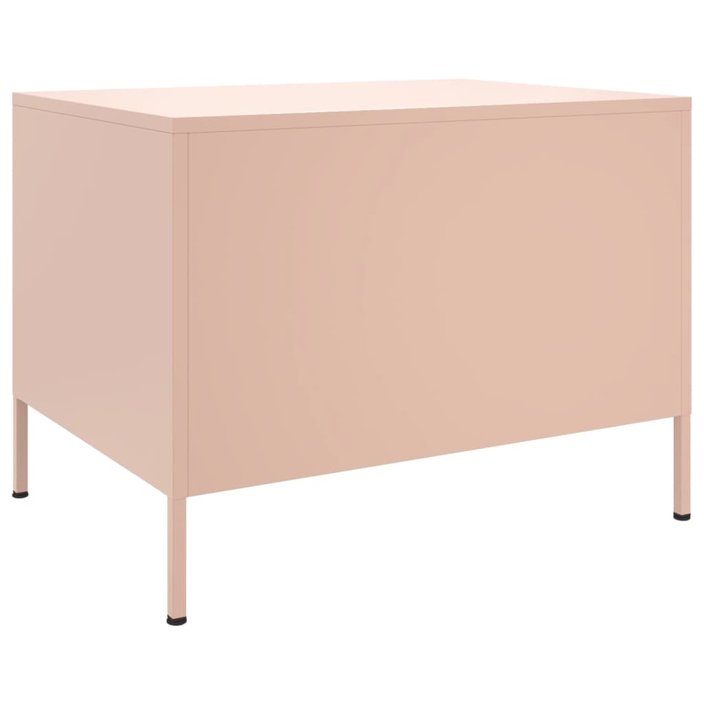Mesa de centro 68x50x50,5 cm aço rosa
