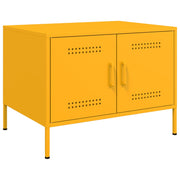 Mesa de centro 68x50x50,5 cm aço amarelo mostarda