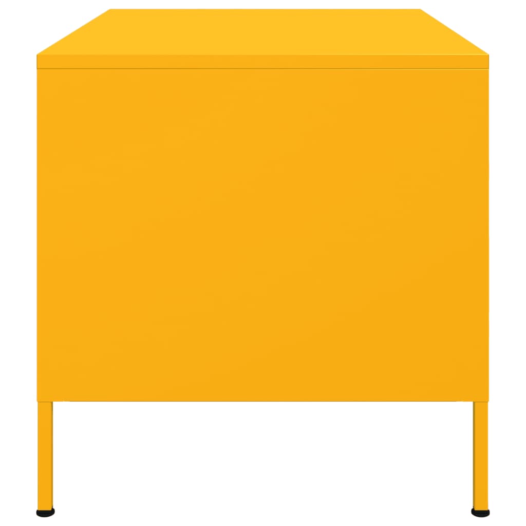 Mesa de centro 68x50x50,5 cm aço amarelo mostarda