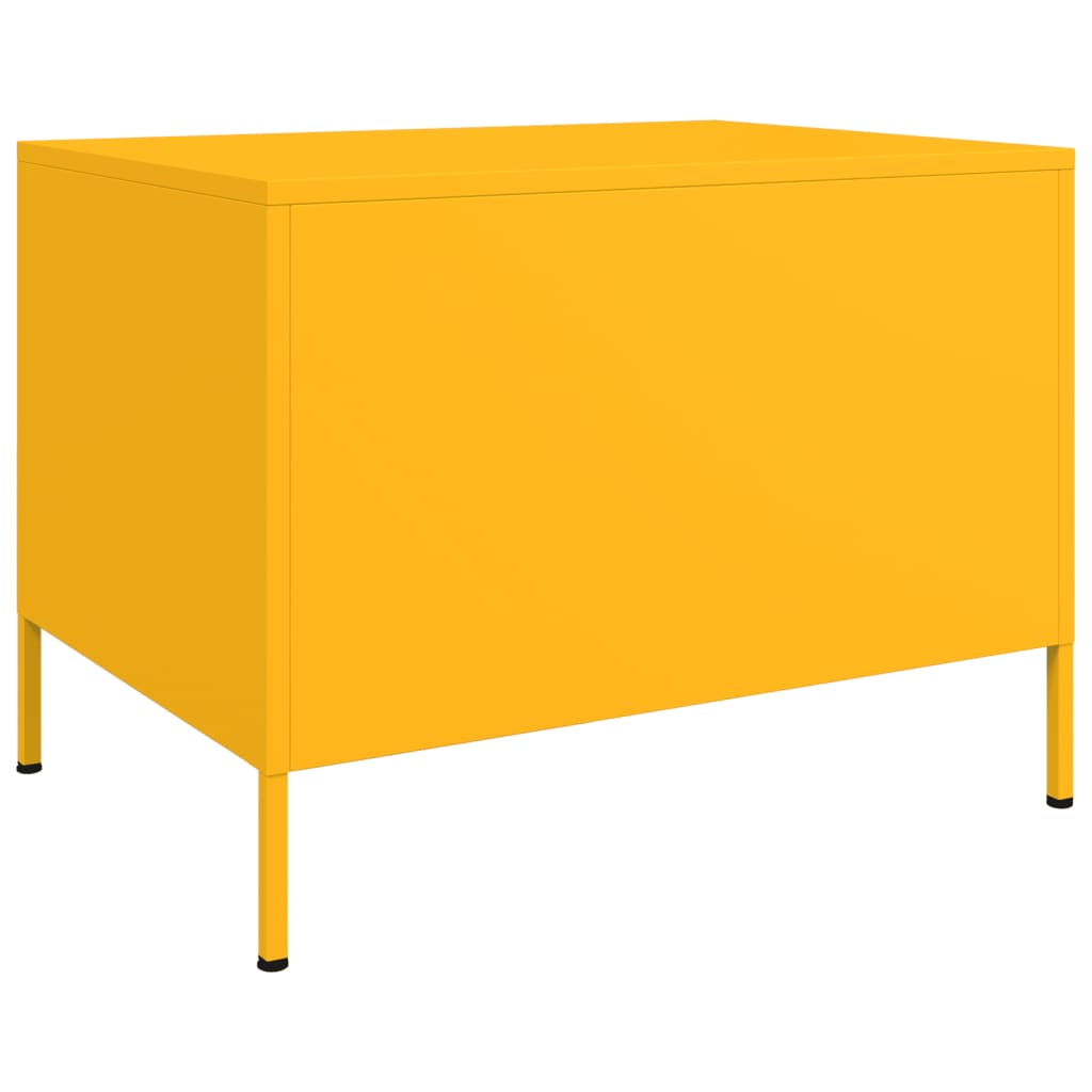 Mesa de centro 68x50x50,5 cm aço amarelo mostarda