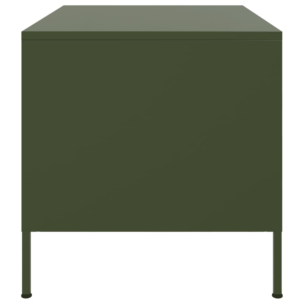 Mesa de centro 68x50x50,5 cm aço verde azeitona