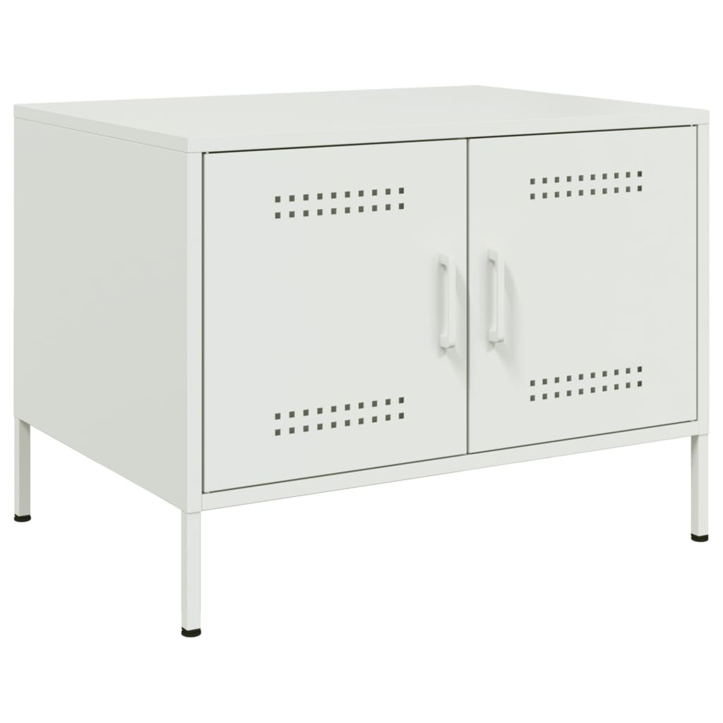Mesa de centro 68x50x50,5 cm aço branco