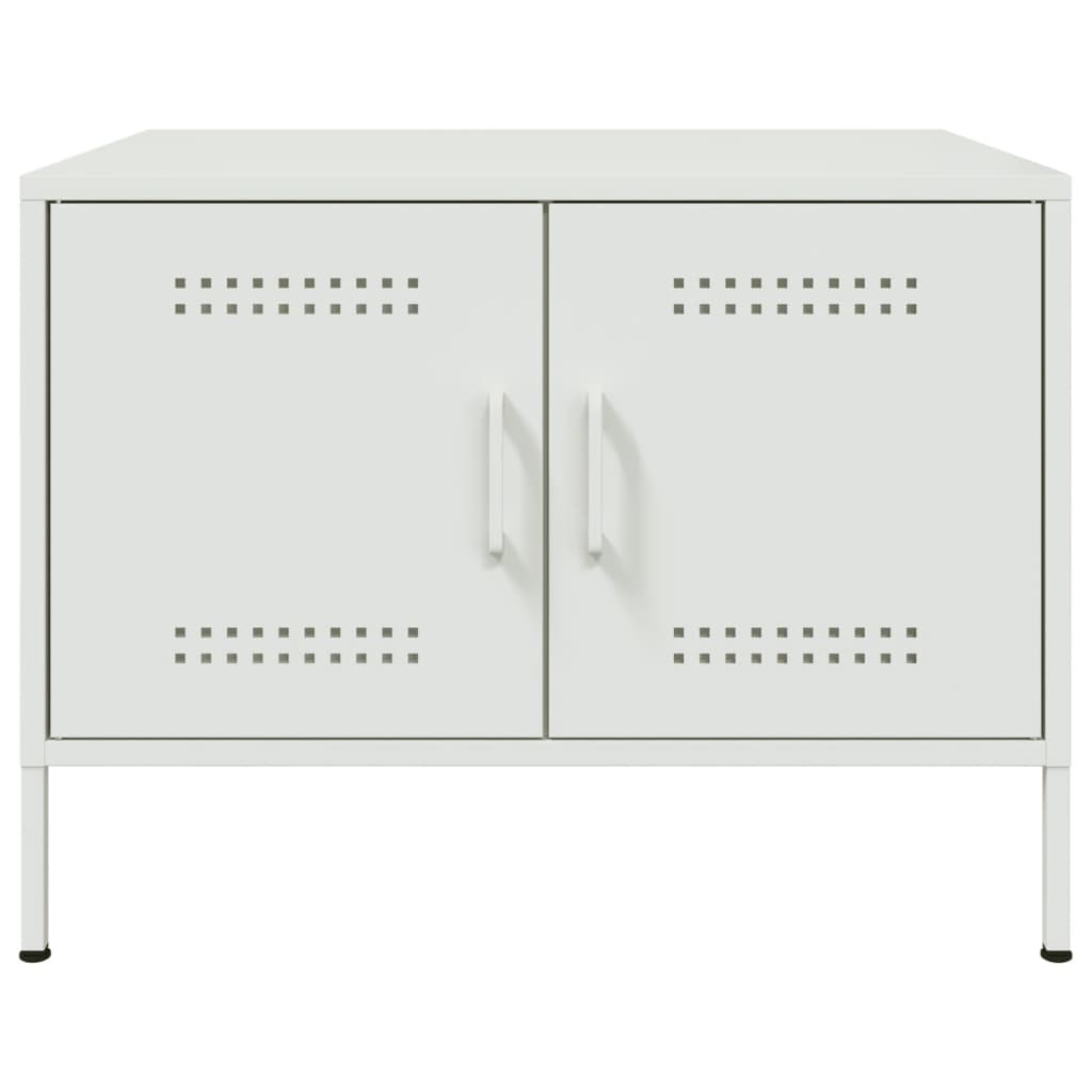Mesa de centro 68x50x50,5 cm aço branco