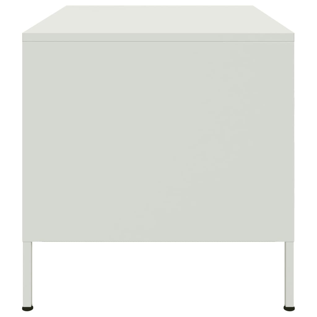 Mesa de centro 68x50x50,5 cm aço branco