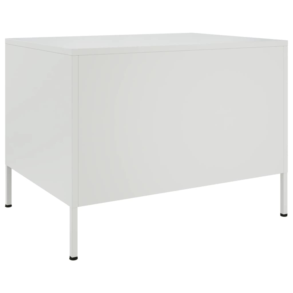 Mesa de centro 68x50x50,5 cm aço branco