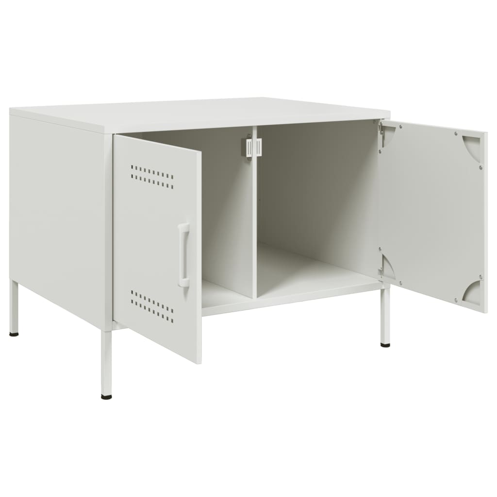 Mesa de centro 68x50x50,5 cm aço branco