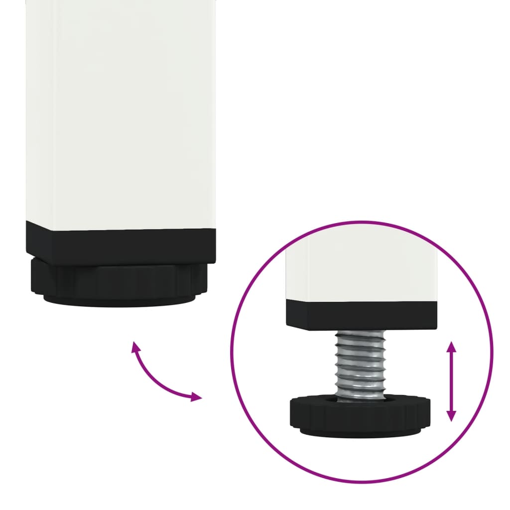 Mesa de centro 68x50x50,5 cm aço branco