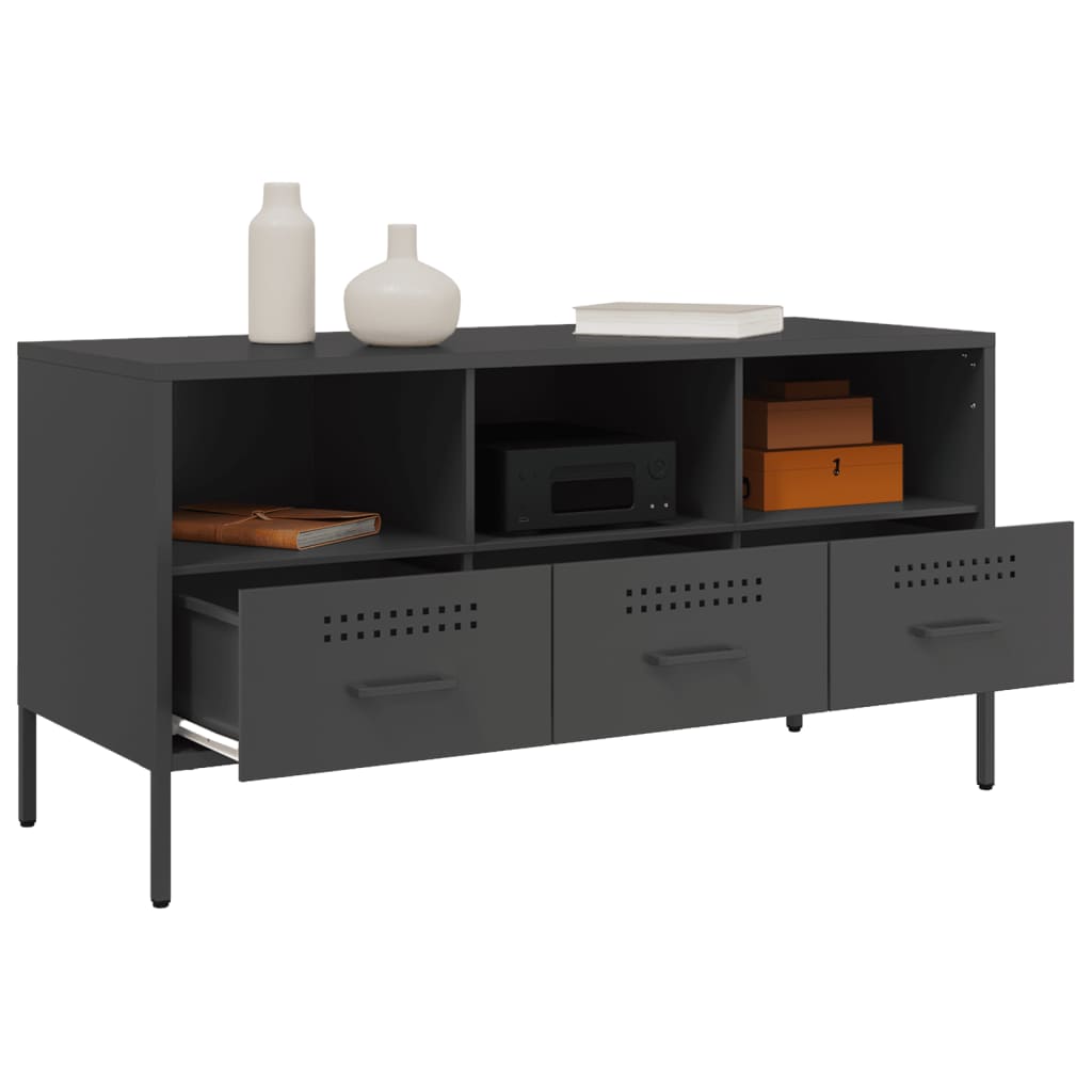 Móvel de TV 100,5x39x50,5 cm aço preto