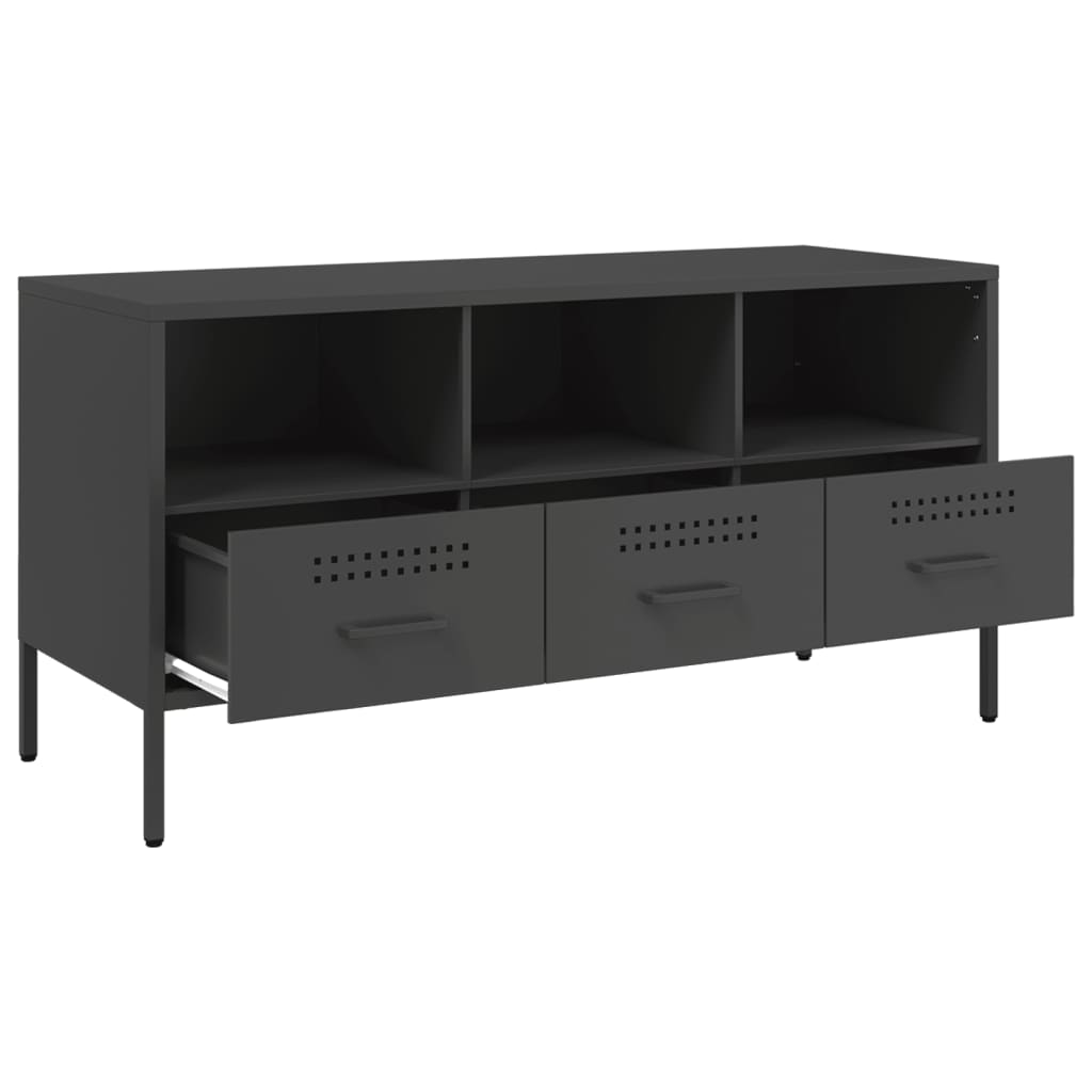 Móvel de TV 100,5x39x50,5 cm aço preto