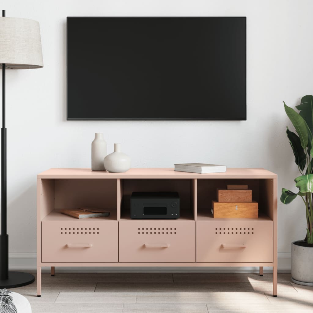 Móvel de TV 100,5x39x50,5 cm aço rosa