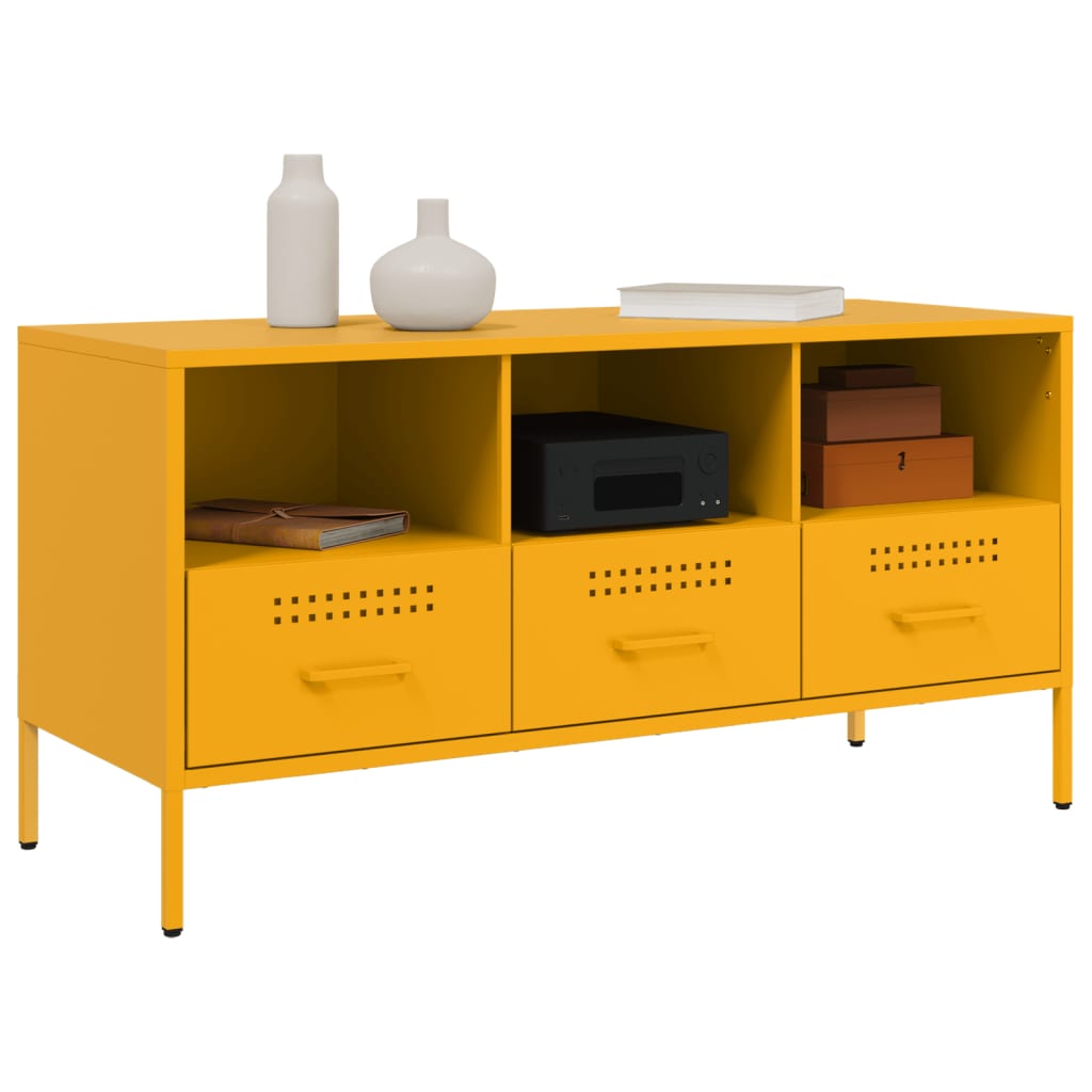 Móvel de TV 100,5x39x50,5 cm aço amarelo mostarda