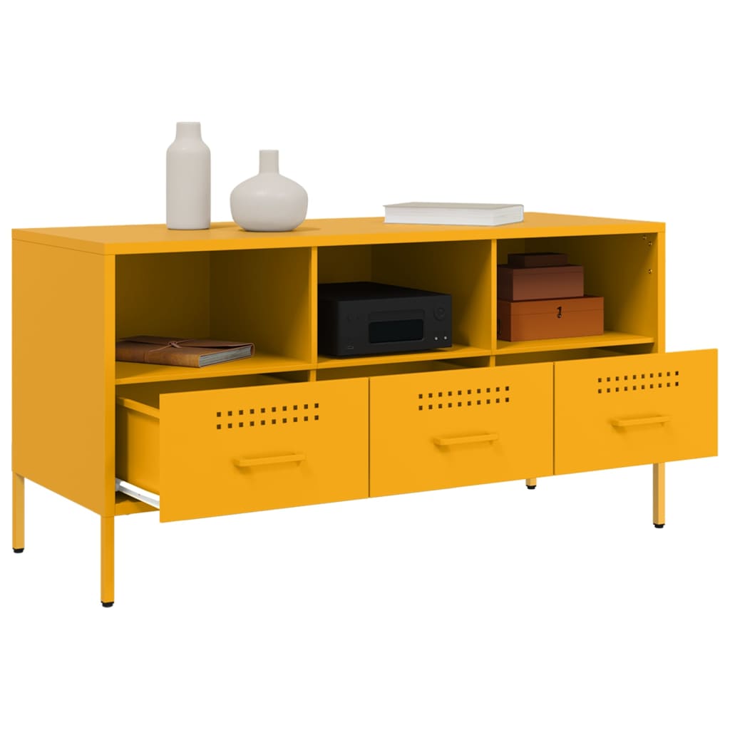 Móvel de TV 100,5x39x50,5 cm aço amarelo mostarda
