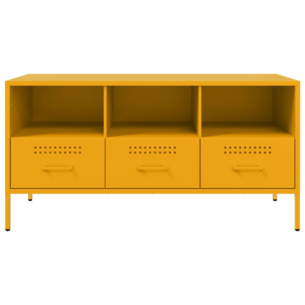 Móvel de TV 100,5x39x50,5 cm aço amarelo mostarda