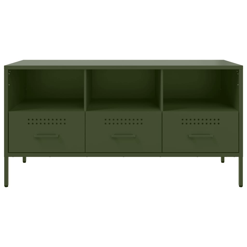 Móvel de TV 100,5x39x50,5 aço verde-azeitona