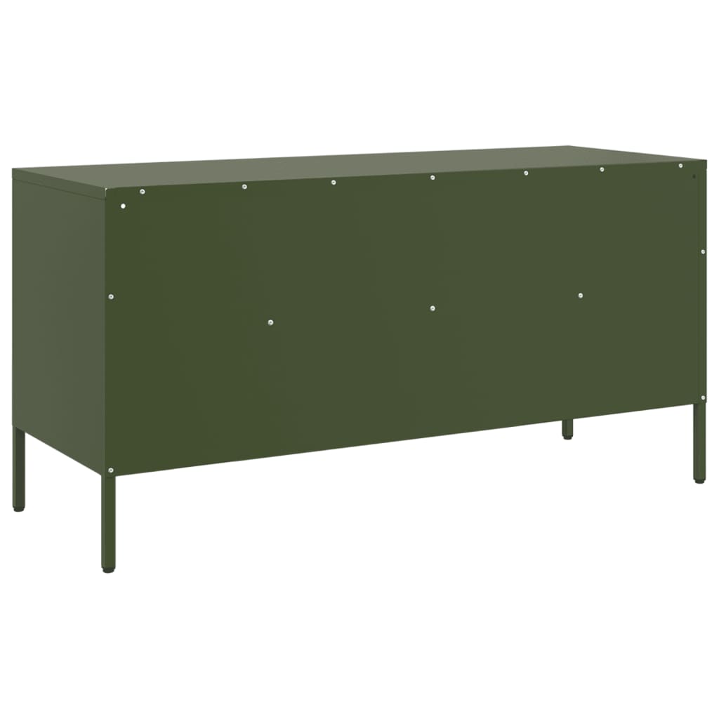 Móvel de TV 100,5x39x50,5 aço verde-azeitona