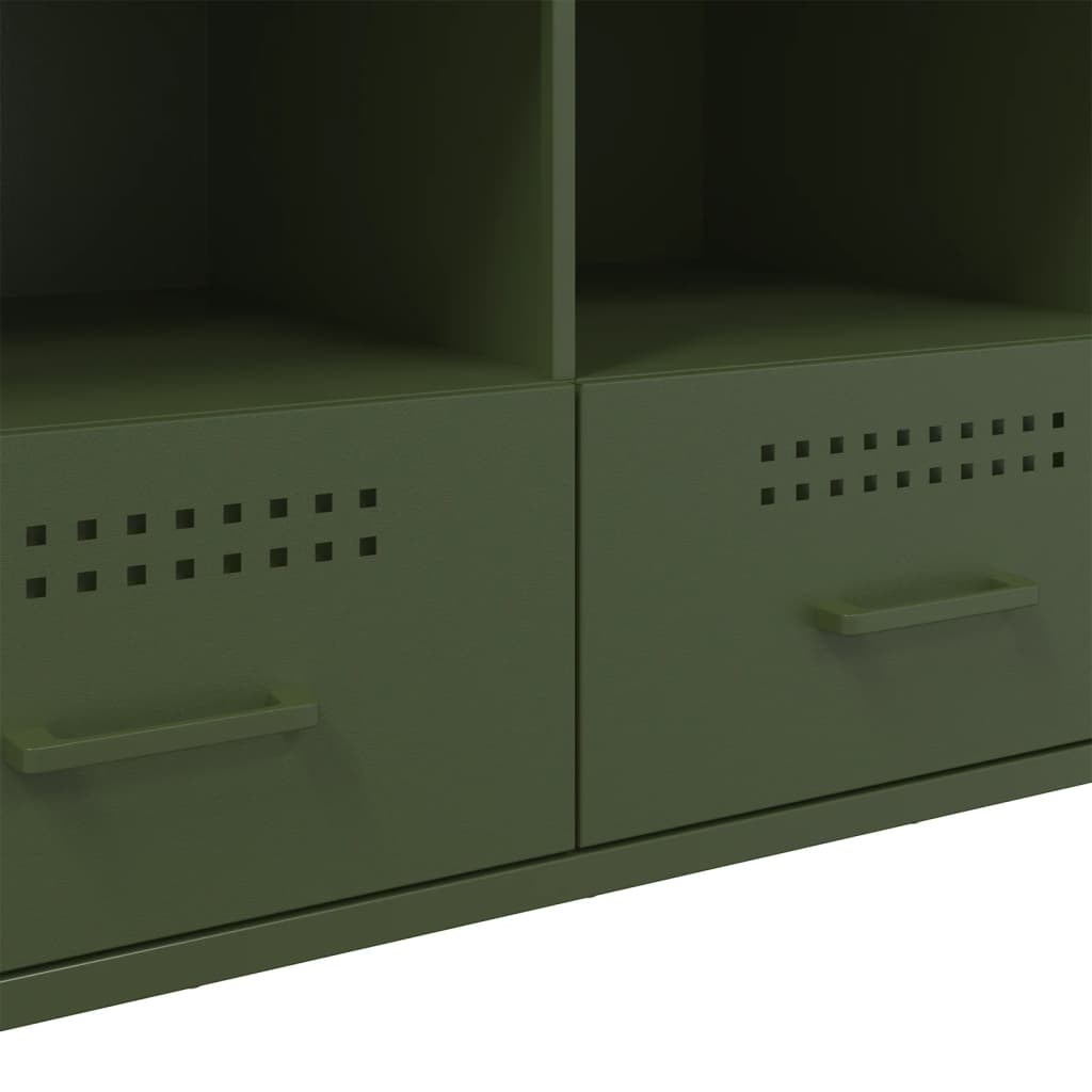 Móvel de TV 100,5x39x50,5 aço verde-azeitona