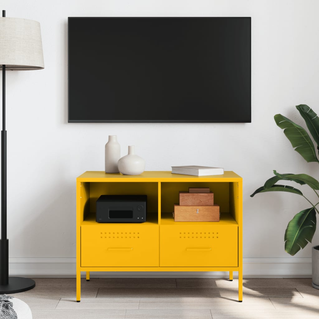 Móvel de TV 68x39x50,5 cm aço amarelo mostarda
