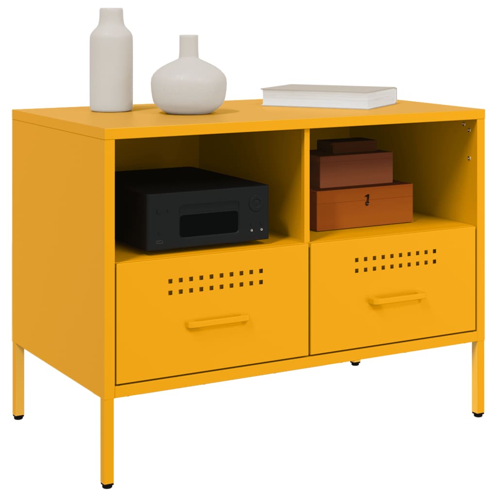 Móvel de TV 68x39x50,5 cm aço amarelo mostarda
