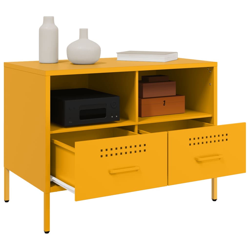 Móvel de TV 68x39x50,5 cm aço amarelo mostarda