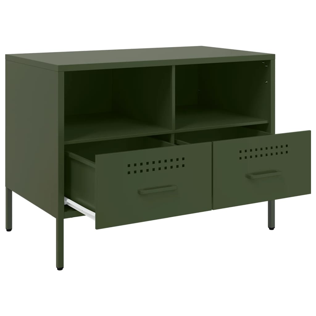 Móvel de TV 68x39x50,5 cm aço verde-azeitona