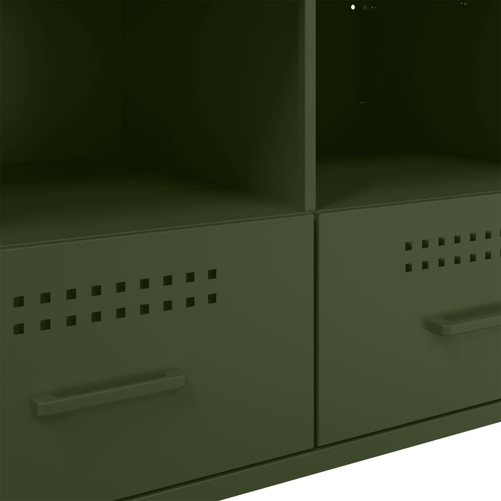 Móvel de TV 68x39x50,5 cm aço verde-azeitona
