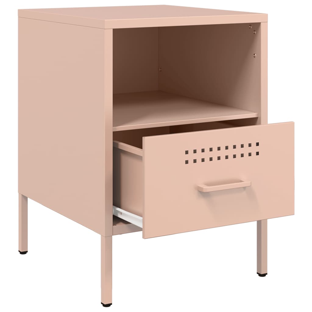 Mesa de cabeceira 36x39x50,5 cm aço rosa