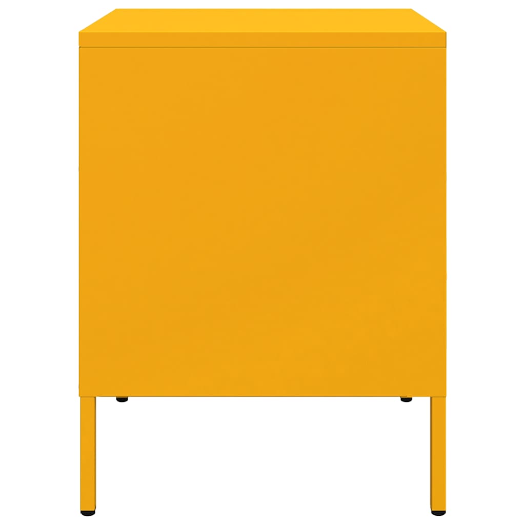 Mesas de cabeceira 2 pcs 36x39x50,5 cm aço amarelo mostarda