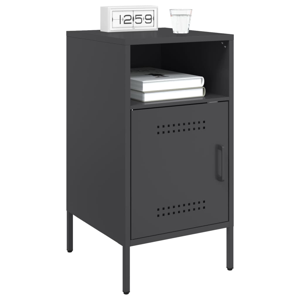 Mesa de cabeceira 36x39x68 cm aço preto