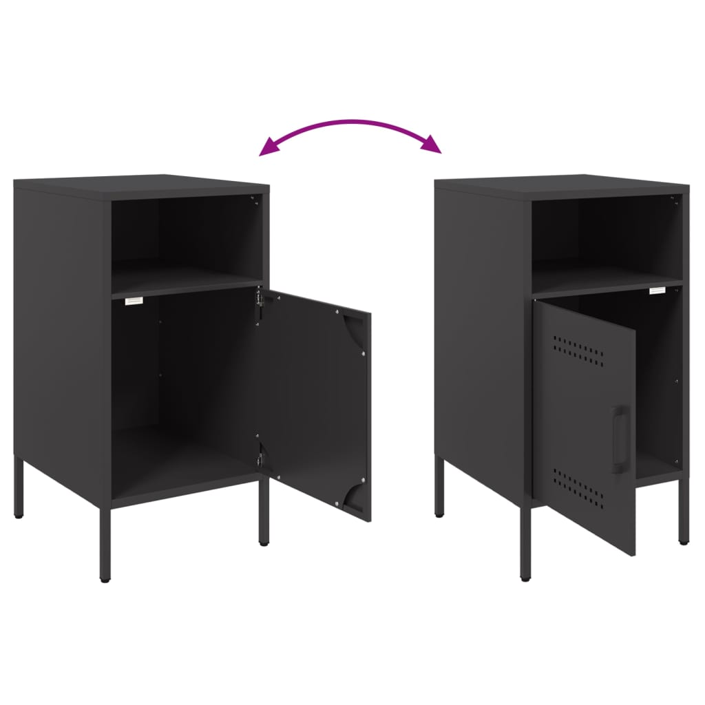 Mesa de cabeceira 36x39x68 cm aço preto