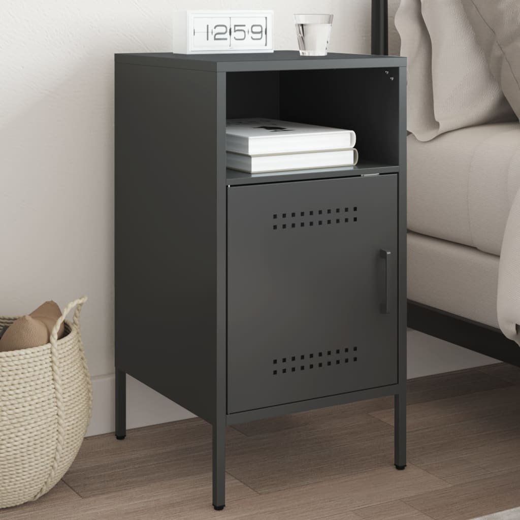Mesa de cabeceira 36x39x68 cm aço preto