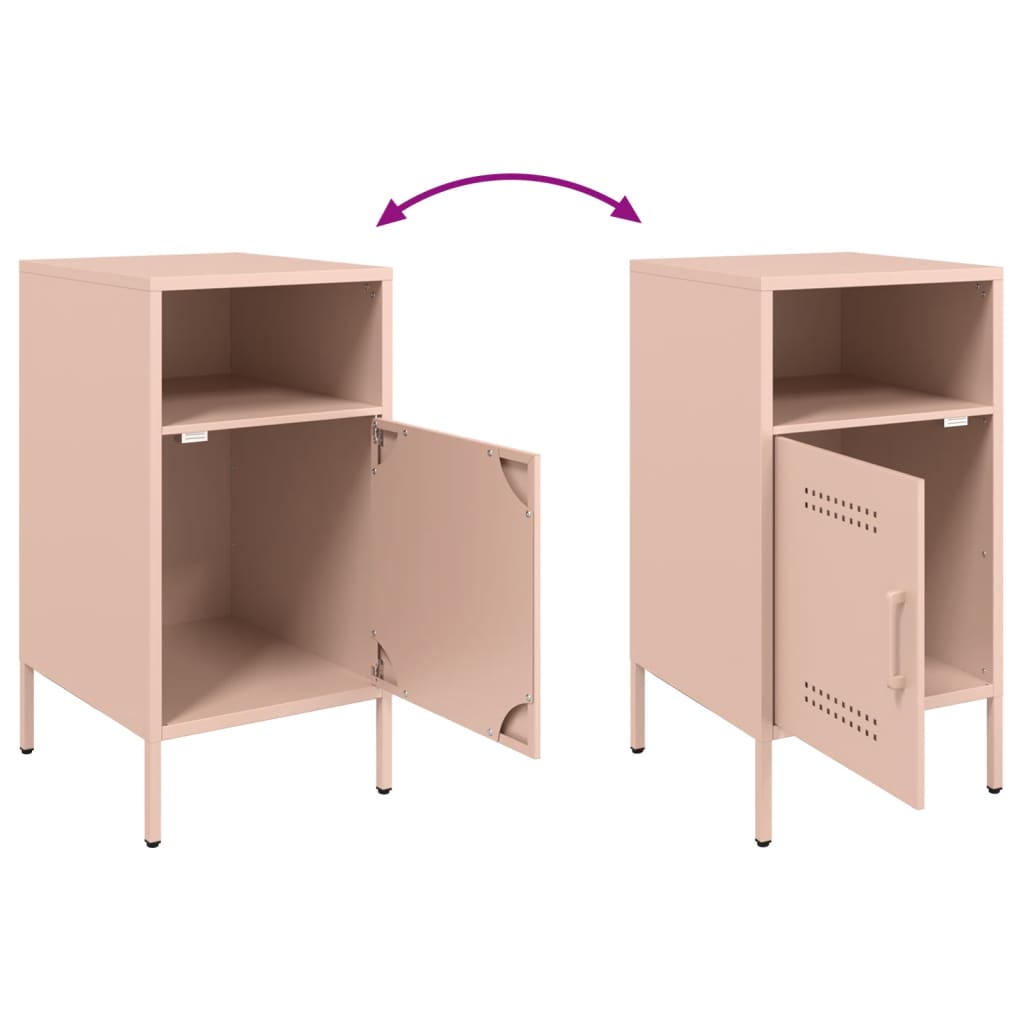 Mesa de cabeceira 36x39x68 cm aço rosa