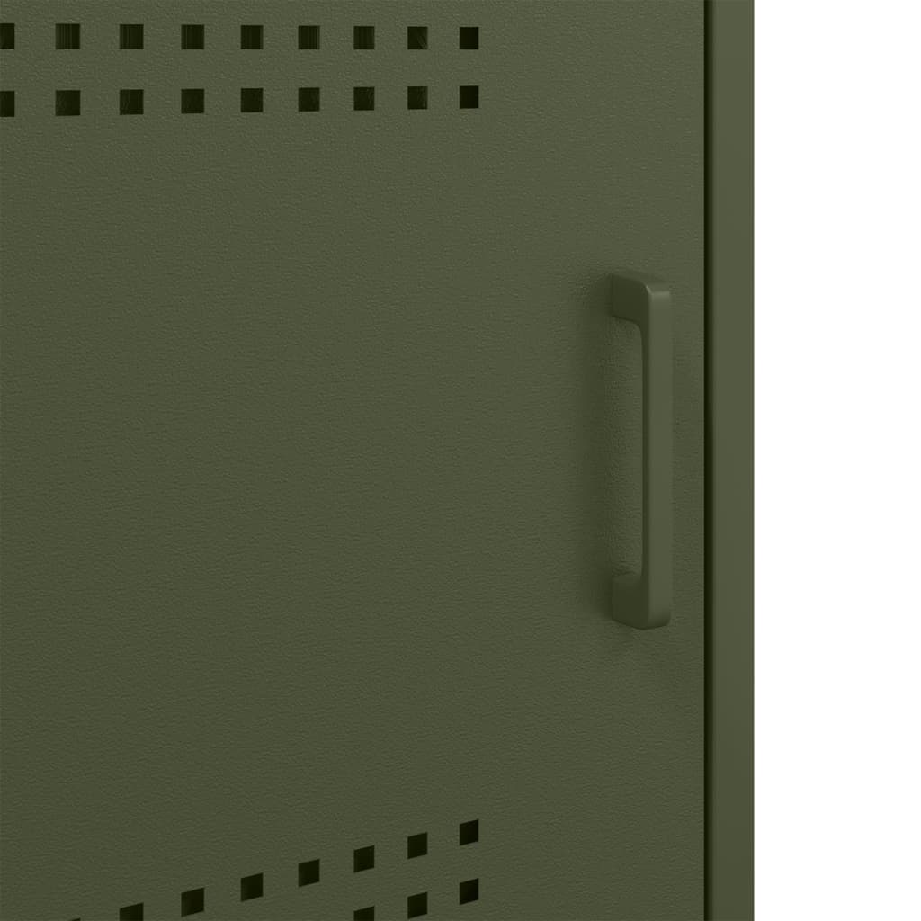 Mesa de cabeceira 36x39x68 cm aço verde-azeitona