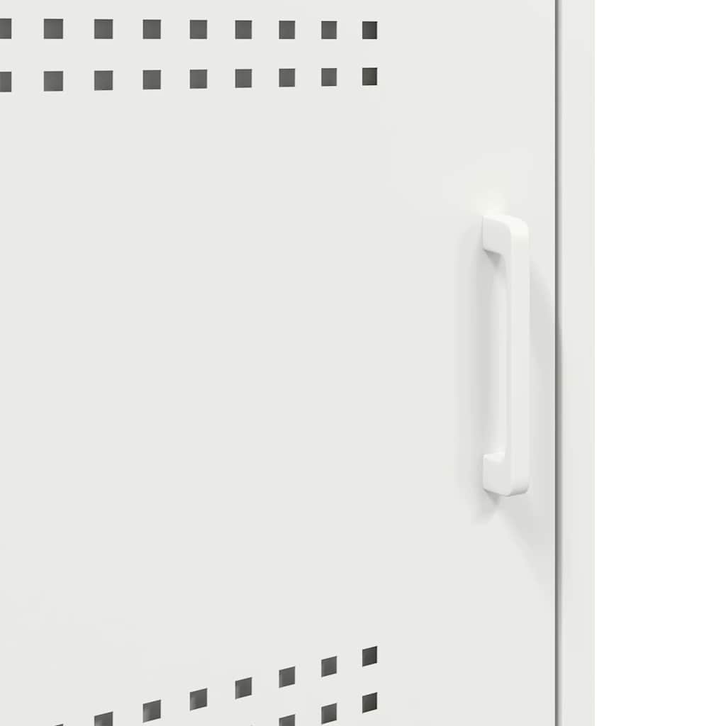 Mesas de cabeceira 2 pcs 36x39x68 cm aço branco