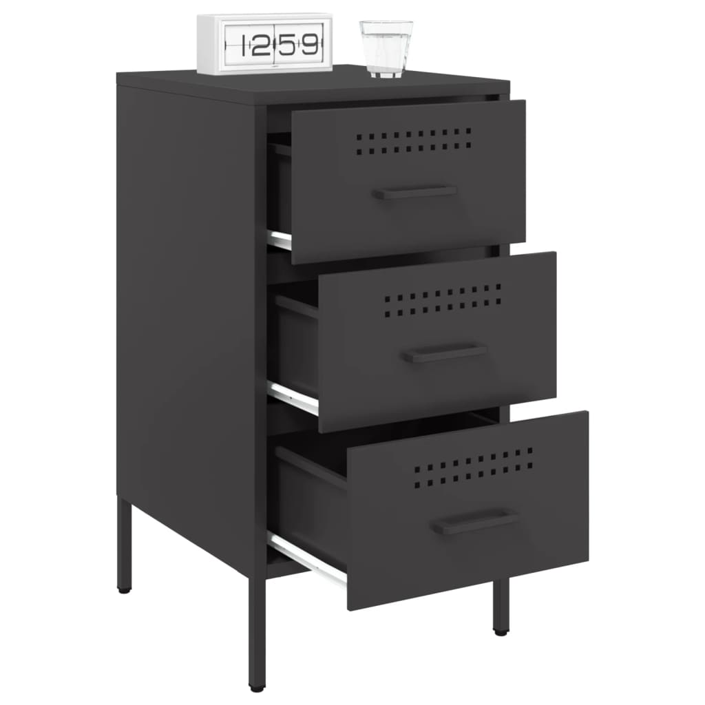 Mesa de cabeceira 36x39x68 cm aço preto