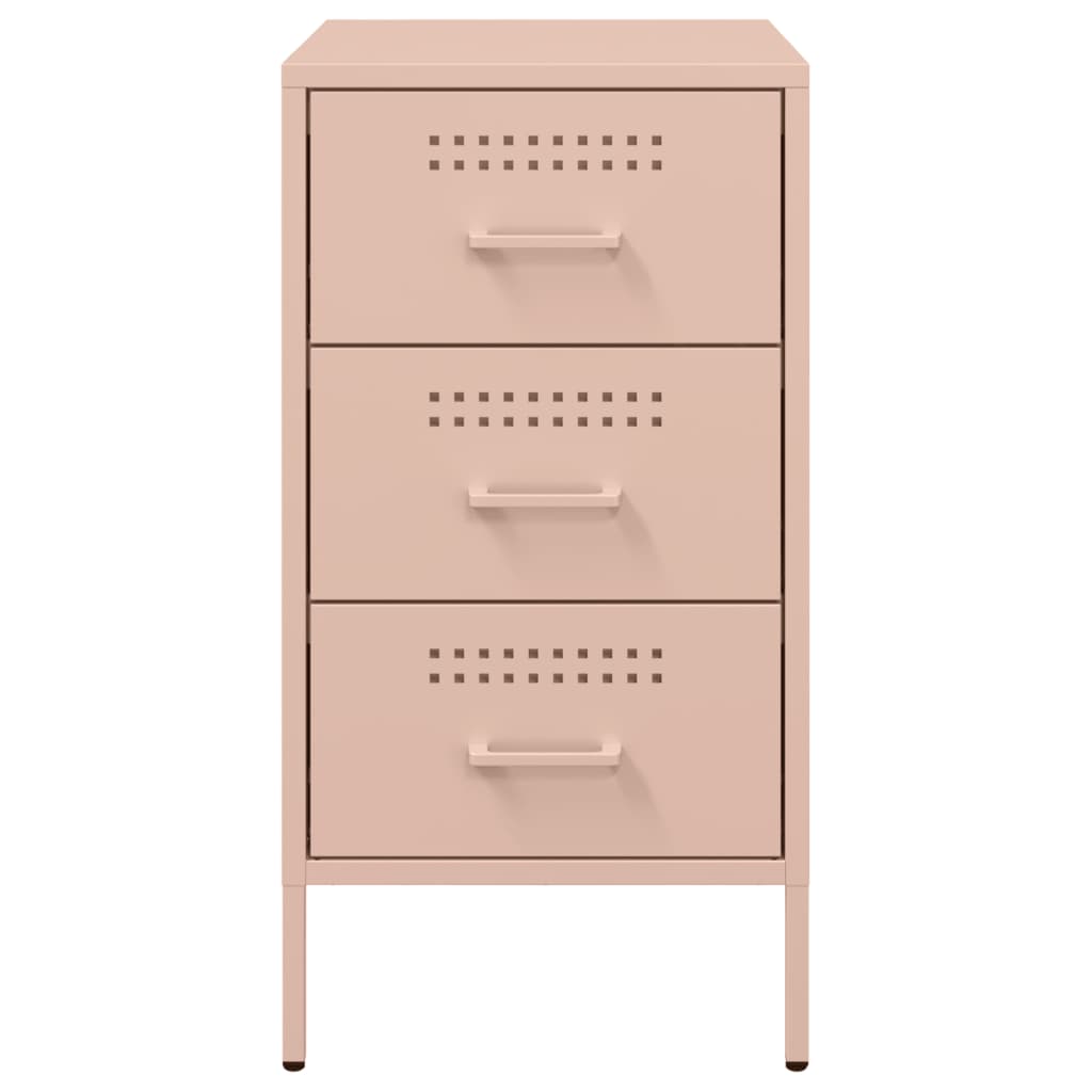 Mesas de cabeceira 2 pcs 36x39x68 cm aço rosa