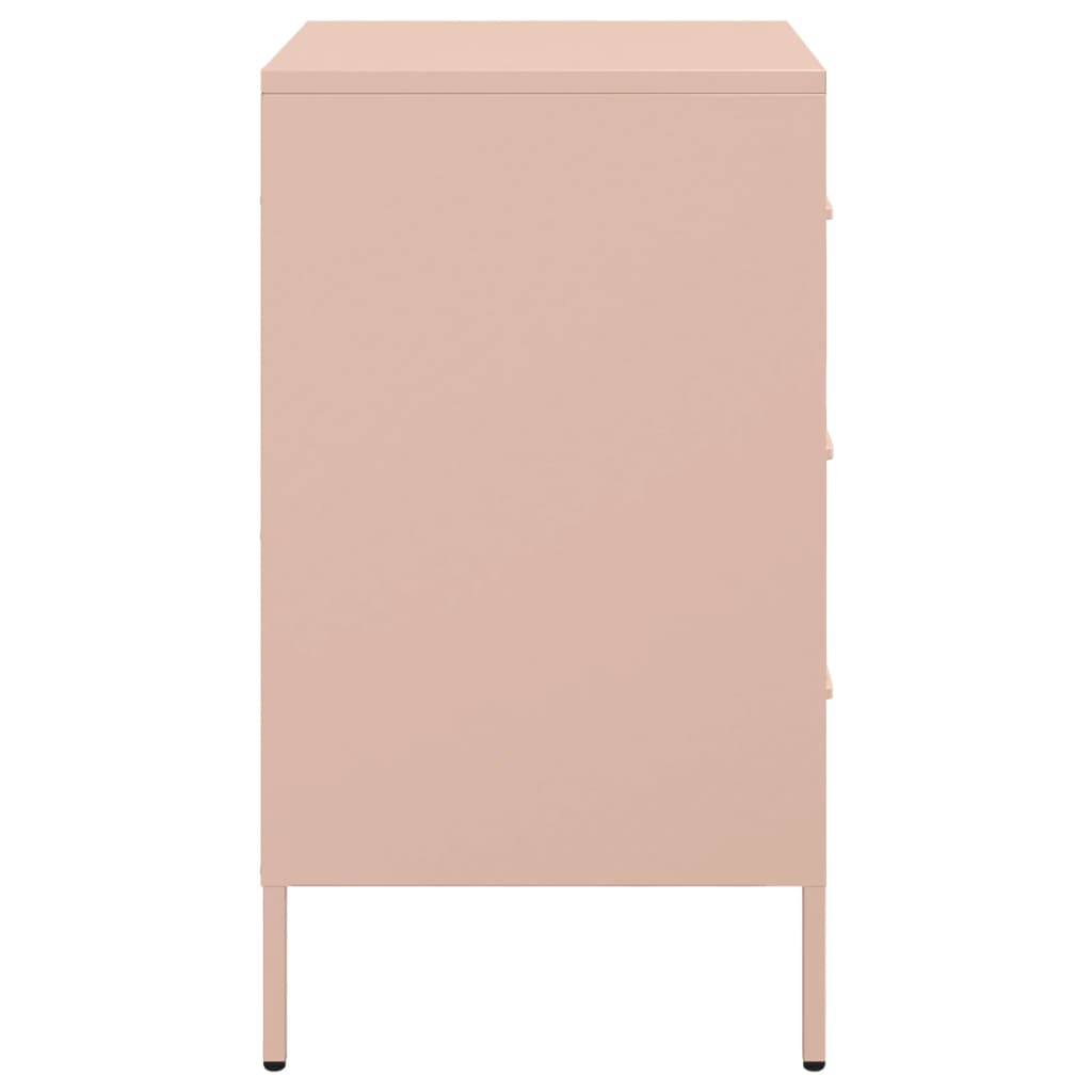 Mesas de cabeceira 2 pcs 36x39x68 cm aço rosa