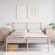 Mesas de cabeceira 2 pcs 36x39x68 cm aço rosa