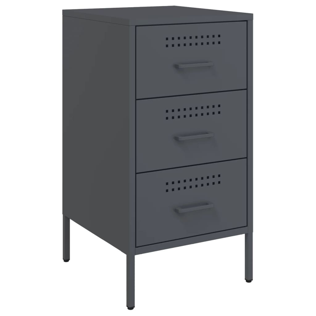 Mesas de cabeceira 2 pcs 36x39x68 cm aço antracite