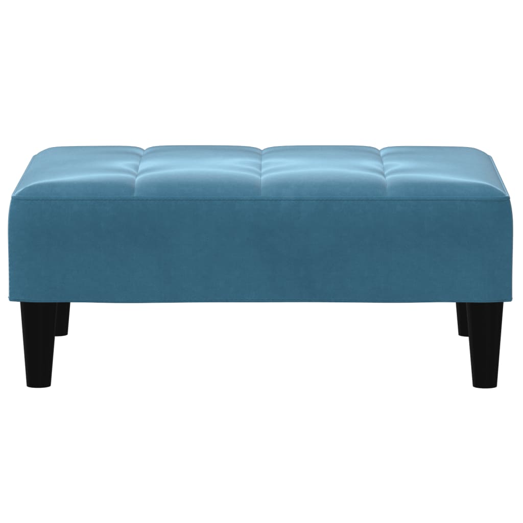 Sofá-cama 2 lugares c/ apoio de pés veludo azul