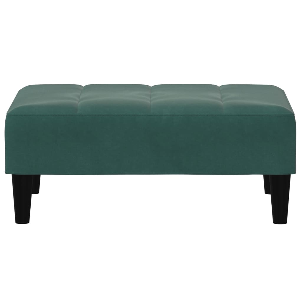 Sofá-cama 2 lugares c/ apoio de pés veludo verde-escuro